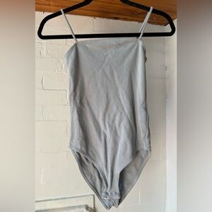 Topshop Gray Bodysuit Square Neck size 4 US